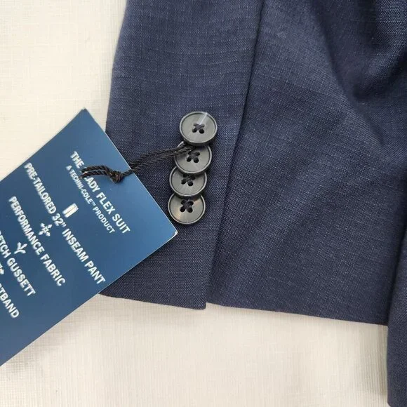 Kenneth Cole Reaction Mens Size 38S Navy Blue Suit Jacket